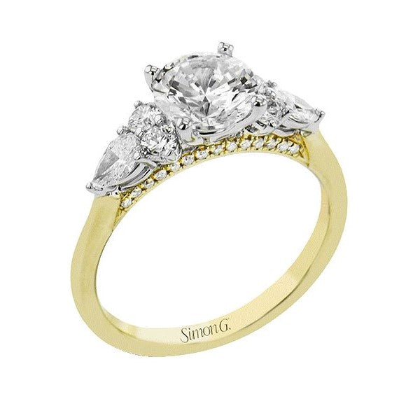 Leaf Design Side Diamonds Engagement Ring Burnell's Fine Jewelry