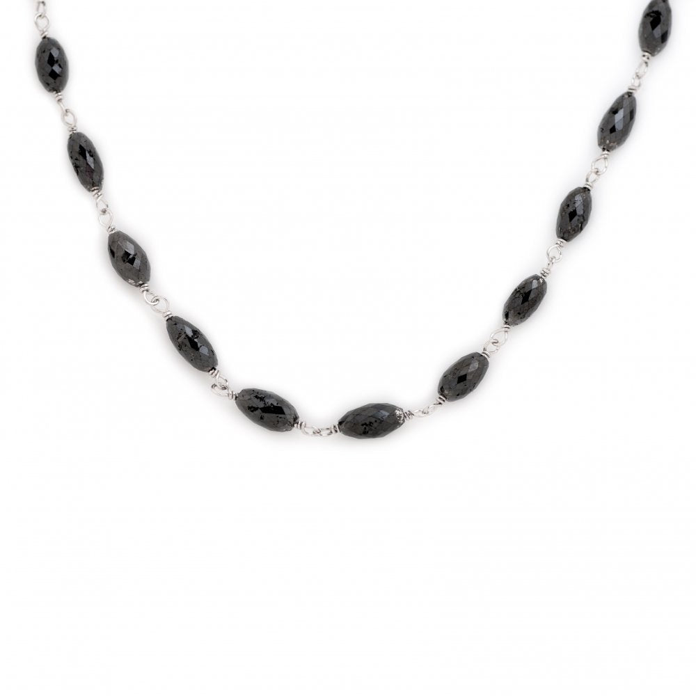 RadheGems Round Black Diamond Beads Necklace Strand, Size: 2.0 MM To 8.0 MM  at Rs 70000/stripe in Surat