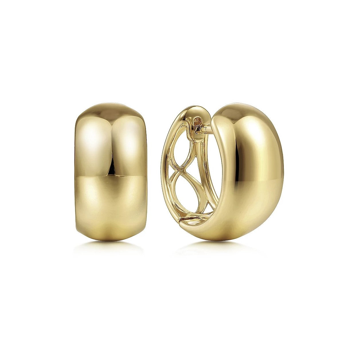 Wide Gold Huggy Hoops Burnell's Fine Jewelry